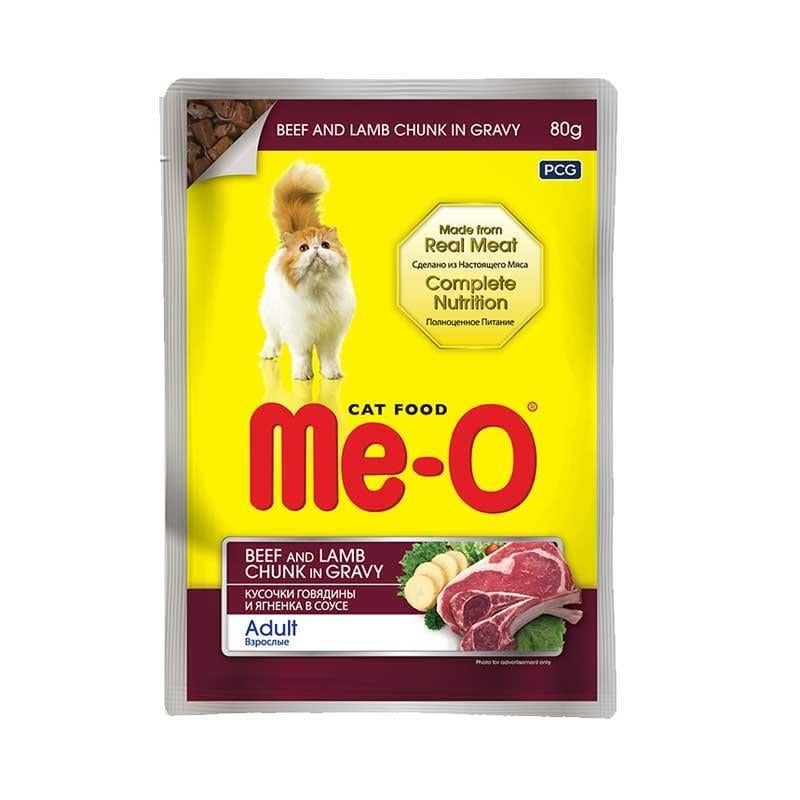 Me-O Pouch Dana ve Kuzu Etli Yetişkin Kedi Yaş Maması 80 Gr