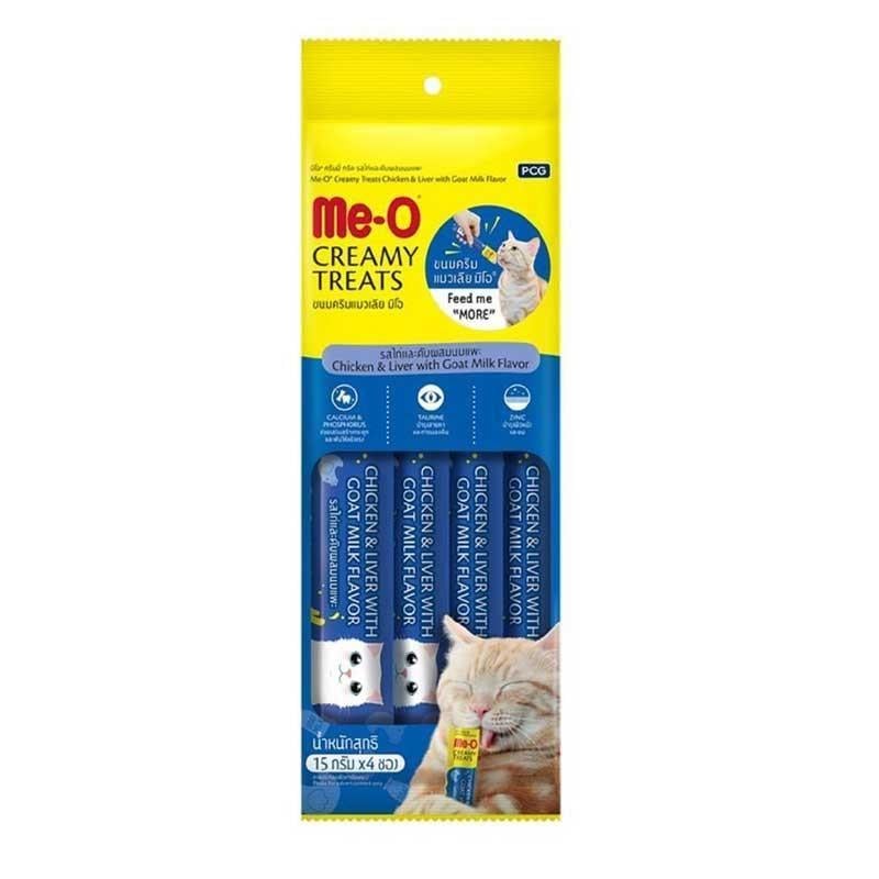 Meo Tavuklu Ciğerli Keçi Sütlü Krema Kedi Ödülü 4 x 15 Gr
