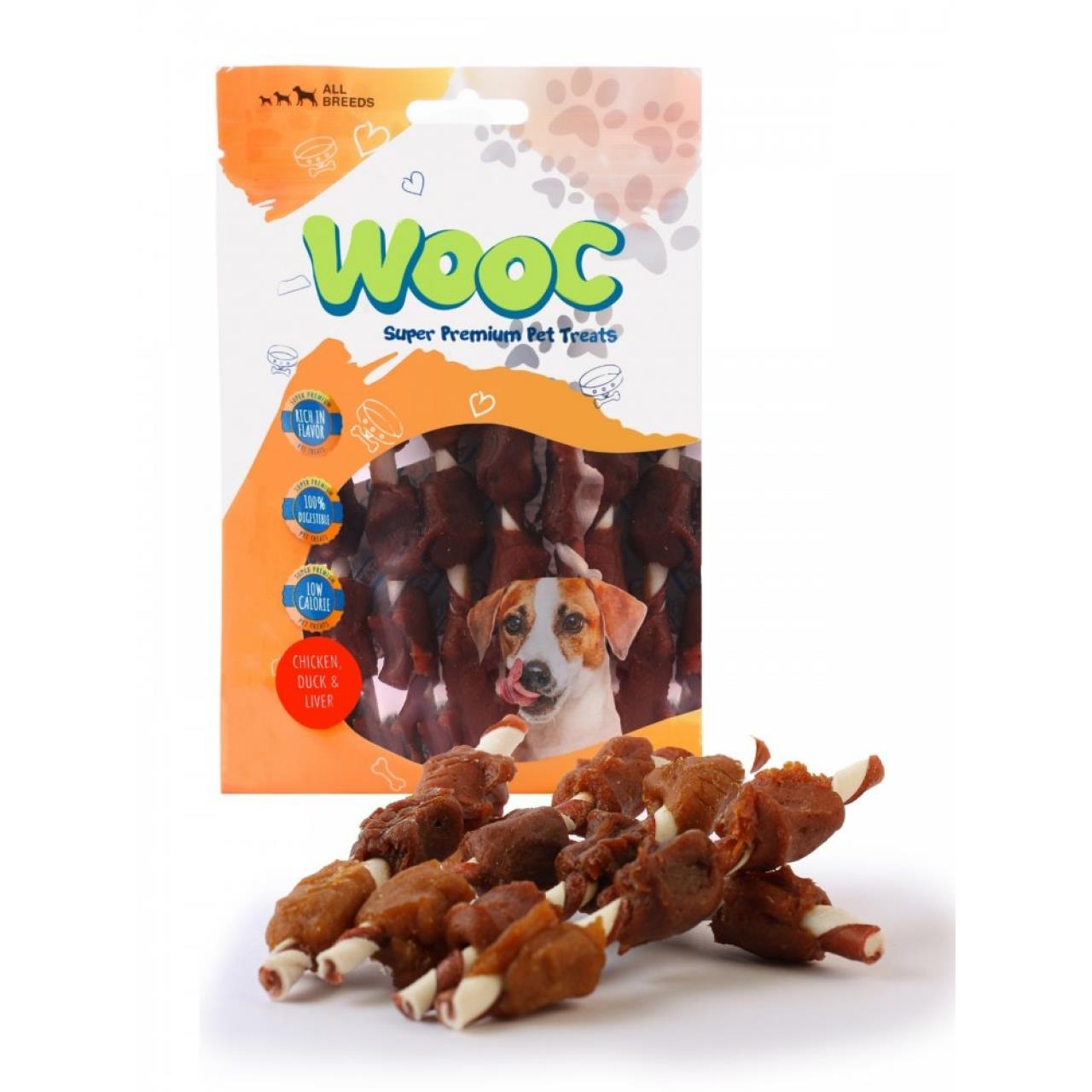 MJ05-Wooc Dog Tavuk&Ördek&Ciğer Sargılı Stick Ödül