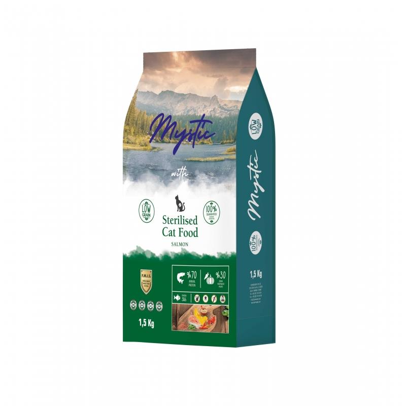 Mystic Düşük Tahıllı Sterilised Somonlu Kısırlaştırılmış Kedi Maması 1,5 Kg  