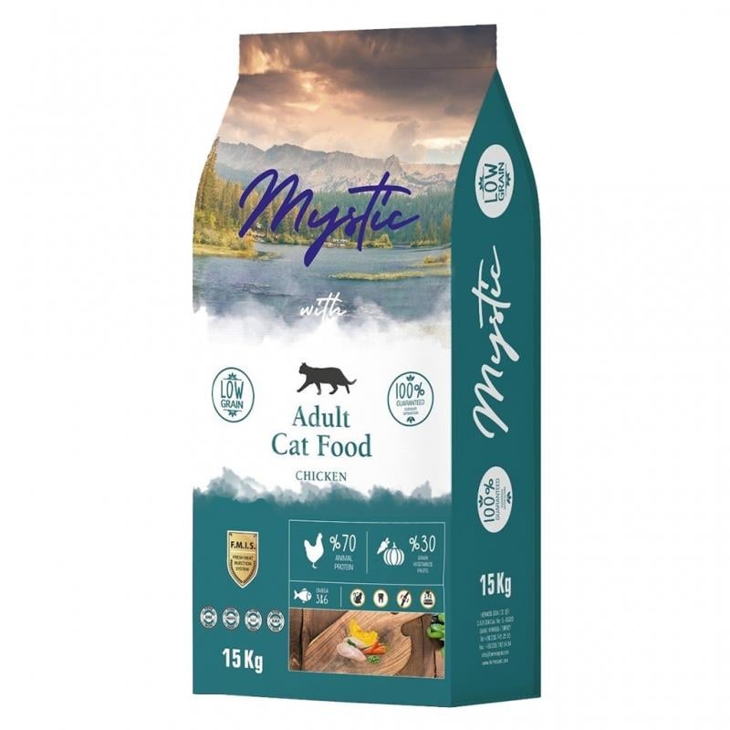Mystic Düşük Tahıllı Tavuklu Yetişkin Kedi Maması 15 Kg