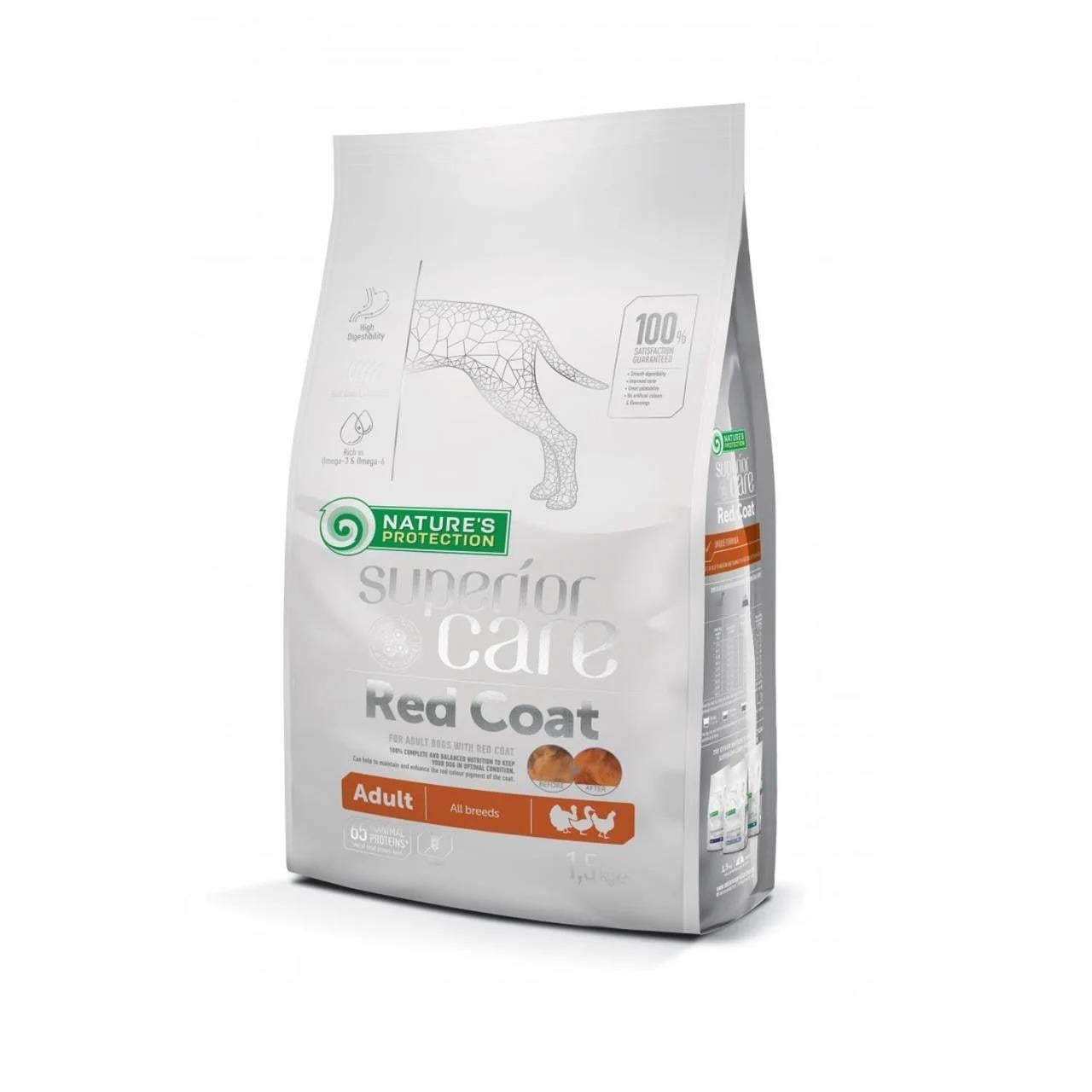 Nature's Protection Superior Care Tahılsız Kümes Hayvanlı Kızıl Tüylü Yetişkin Köpek Maması 17 Kg