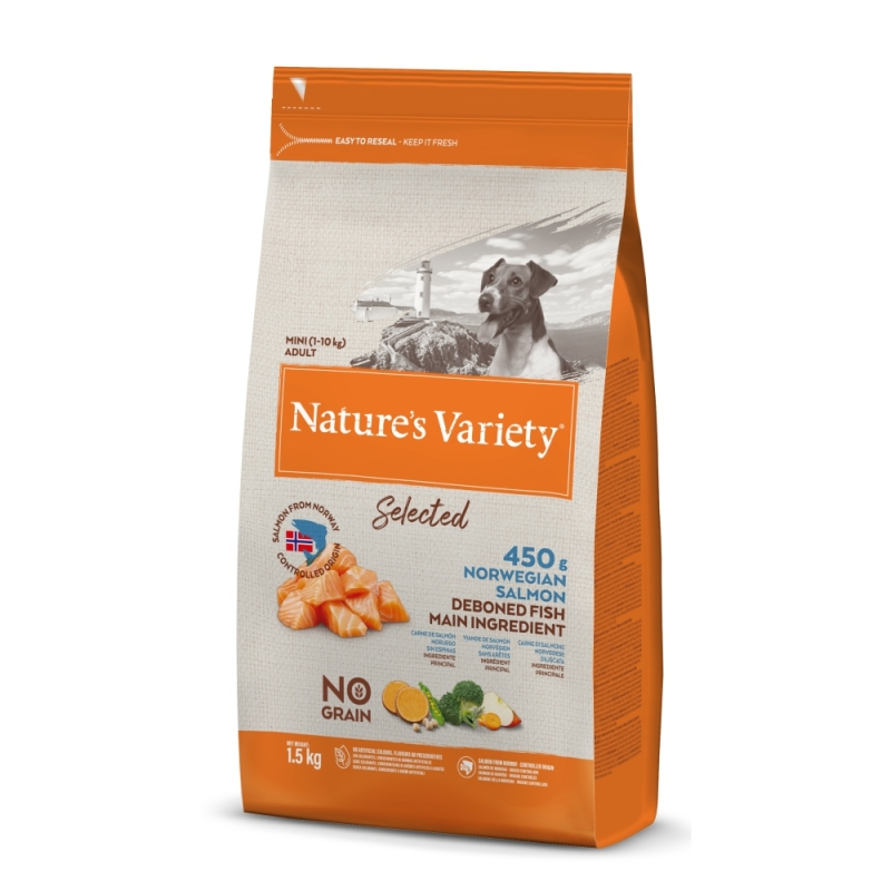 Nature's Variety Dog No Selected Mini Adult Norway Salmon - Yetişkin Köpek Küçük Irklar Norveç Somonlu 1,5 Kg
