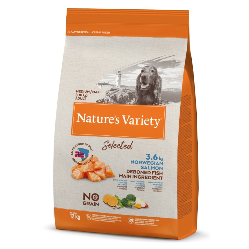 Nature's Variety Dog Selected Medium/Maxi Adult Norway.Salmon  - Yetişkin Köpek Orta/Büyük Irk Norveç Somonlu 12 Kg