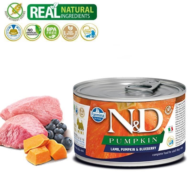N&D Pumpkin Mini Balkabaklı Kuzulu Yetişkin Köpek Konservesi 140 Gr