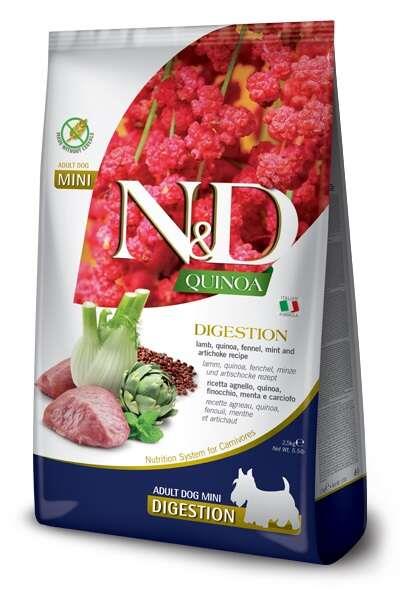 N&D Quinoa Digestion Tahılsız Mini Kuzu ve Kinoa Küçük Irk Yetişkin Köpek Maması 2.5 Kg