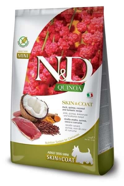 N&D Quinoa Skin&Coat Mini Tahılsız Ördekli ve Hindistan Cevizli Küçük Irk Yetişkin Köpek Maması 2.5 Kg