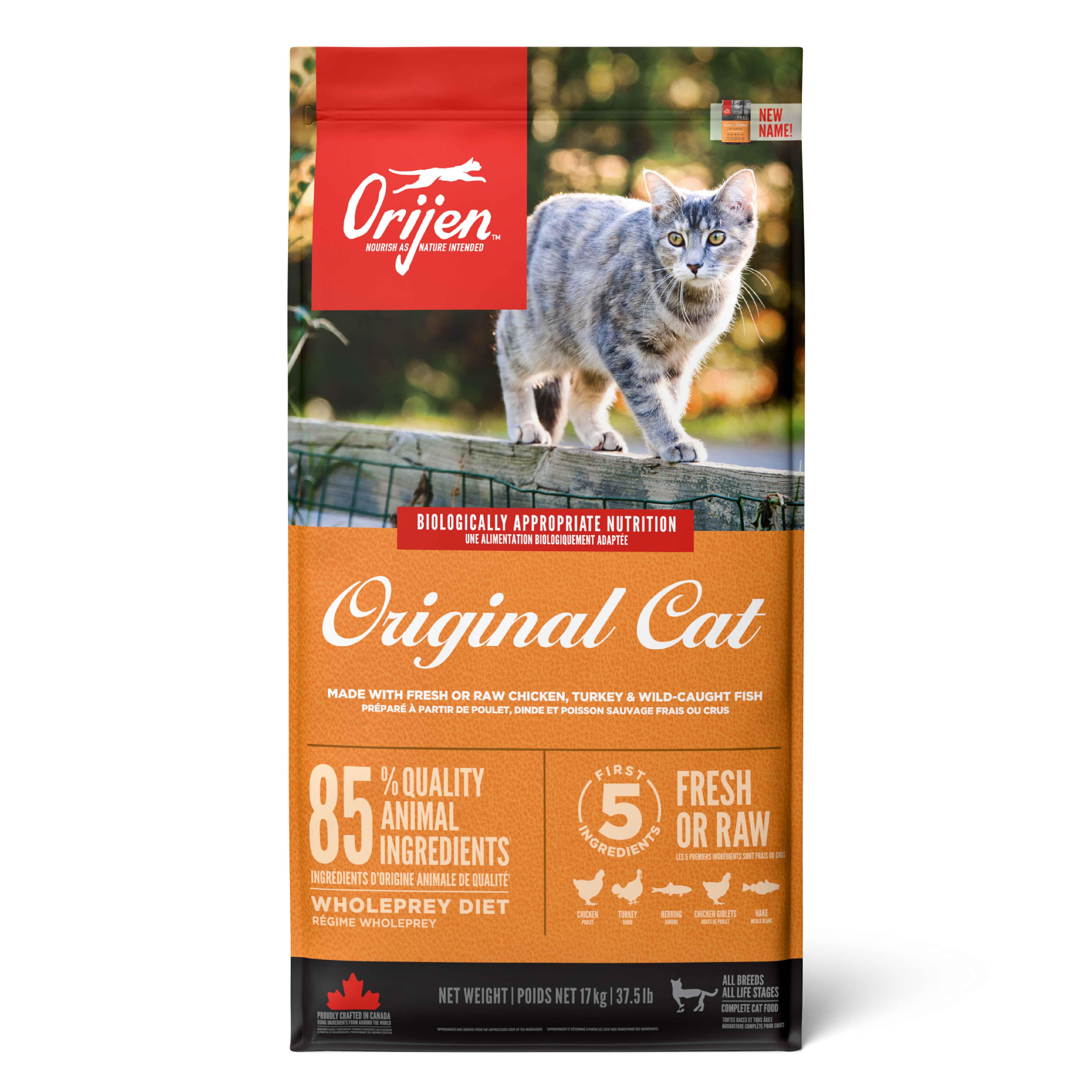 Orijen Original Tavuklu ve Hindili Yavru ve Yetişkin Kedi Maması 17 Kg (Tüm Irk ve Yaşam Evreleri İçin)