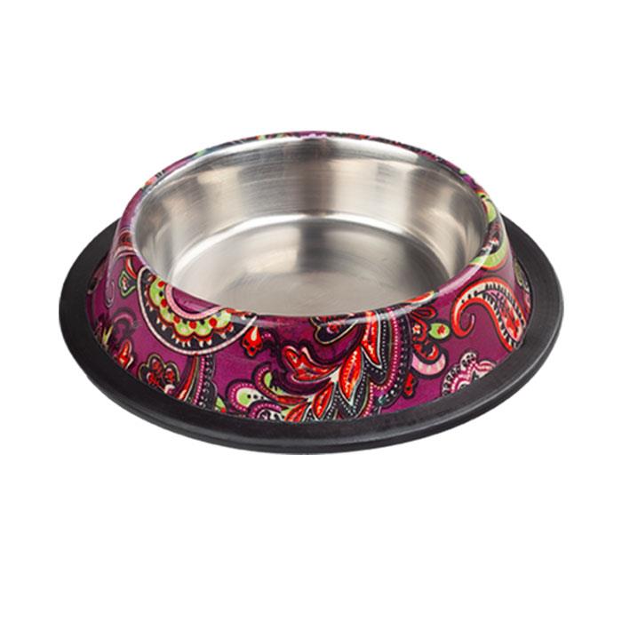 Oripet Hint Desenli Kedi Köpek Mama ve Su Kabı Kırmızı 64 Oz