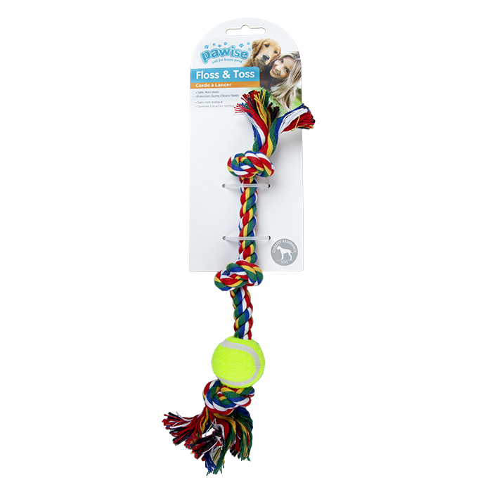 Pawise 3 Düğümlü Ve Tenis Toplu Kemik İpli Köpek Oyuncak 10x4x2 Cm