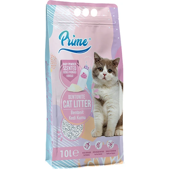 Prime İnce Taneli Pudralı Bentonit Kedi Kumu 10 Lt