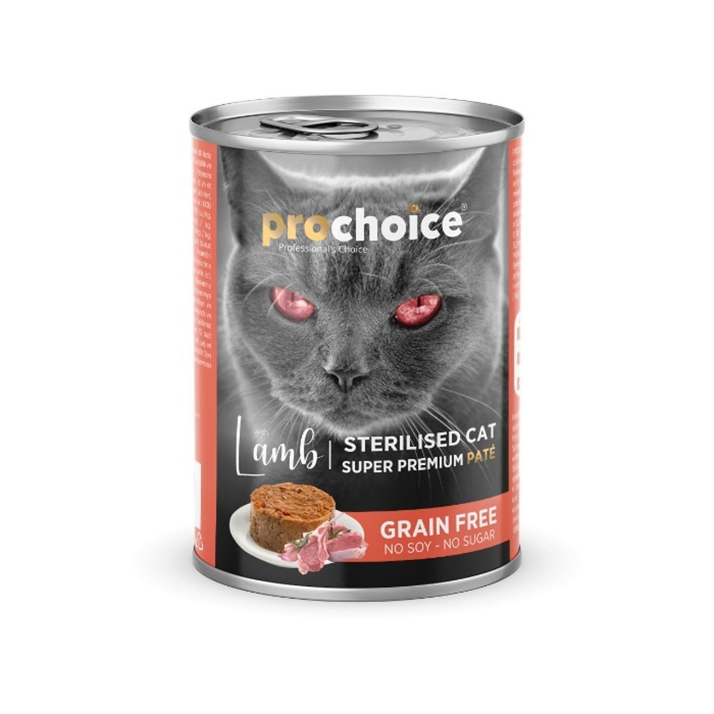 Prochoice Kuzu Etli Şekersiz Tahılsız Ezme Kısırlaştırılmış Kedi Konservesi 400 Gr