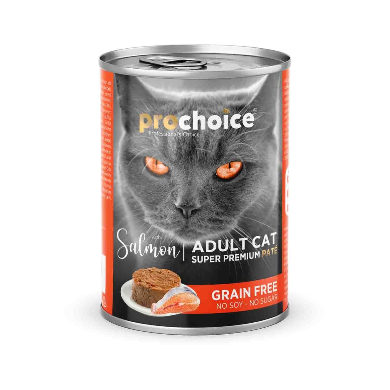 Prochoice Somonlu Şekersiz Tahılsız Ezme Yetişkin Kedi Konservesi 400 Gr
