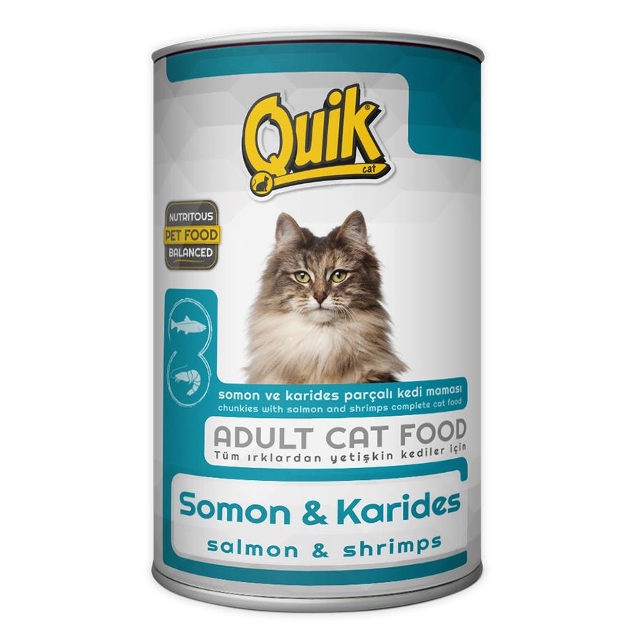 Quik Somon & Karides Yetişkin Kedi Konserve Yaş Maması 415 Gr