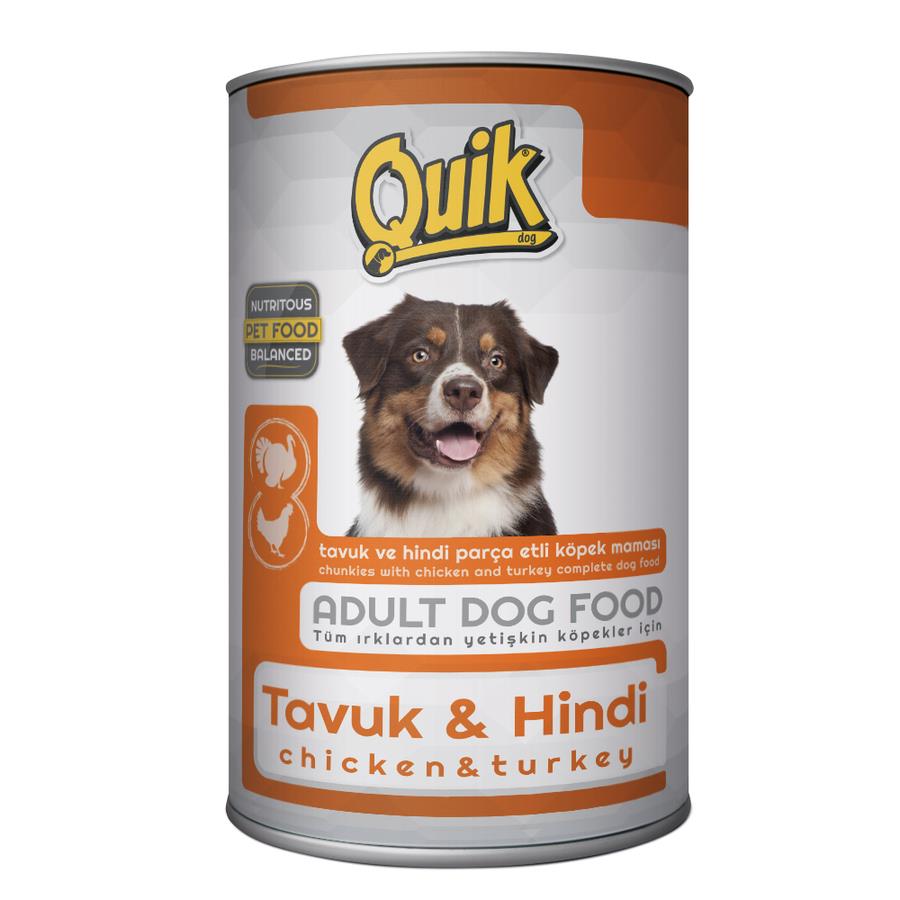 Quik Tavuklu ve Hindili Yetişkin Köpek Konservesi 415 Gr