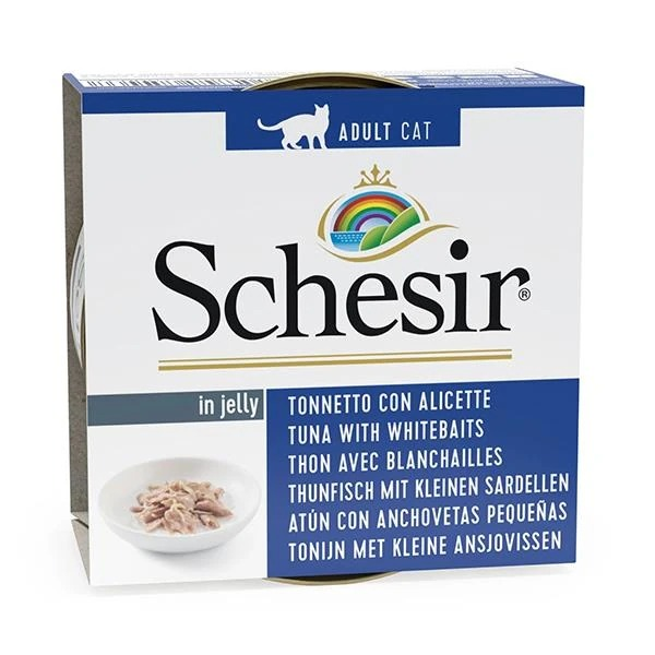 Schesir Jelly Ton Balığı ve Ringa Balığı Jöle İçinde Yetişkin Kedi Konservesi 85 Gr