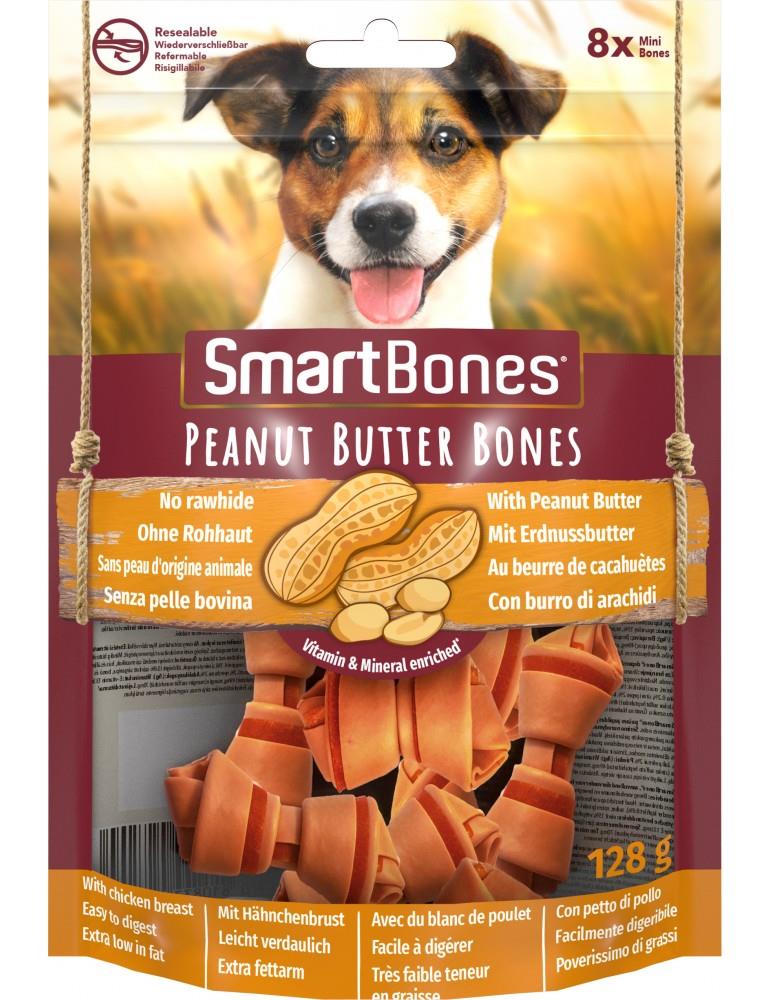 Smart Bones Tavuklu & Yer fıstıklı Mini Kemik Köpek Ödülü 8'li 128 Gr