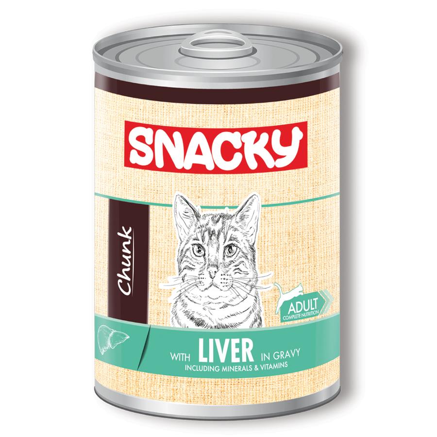 Snacky Chunk Ciğerli Yetişkin Kedi Konserve Yaş Maması 400 Gr