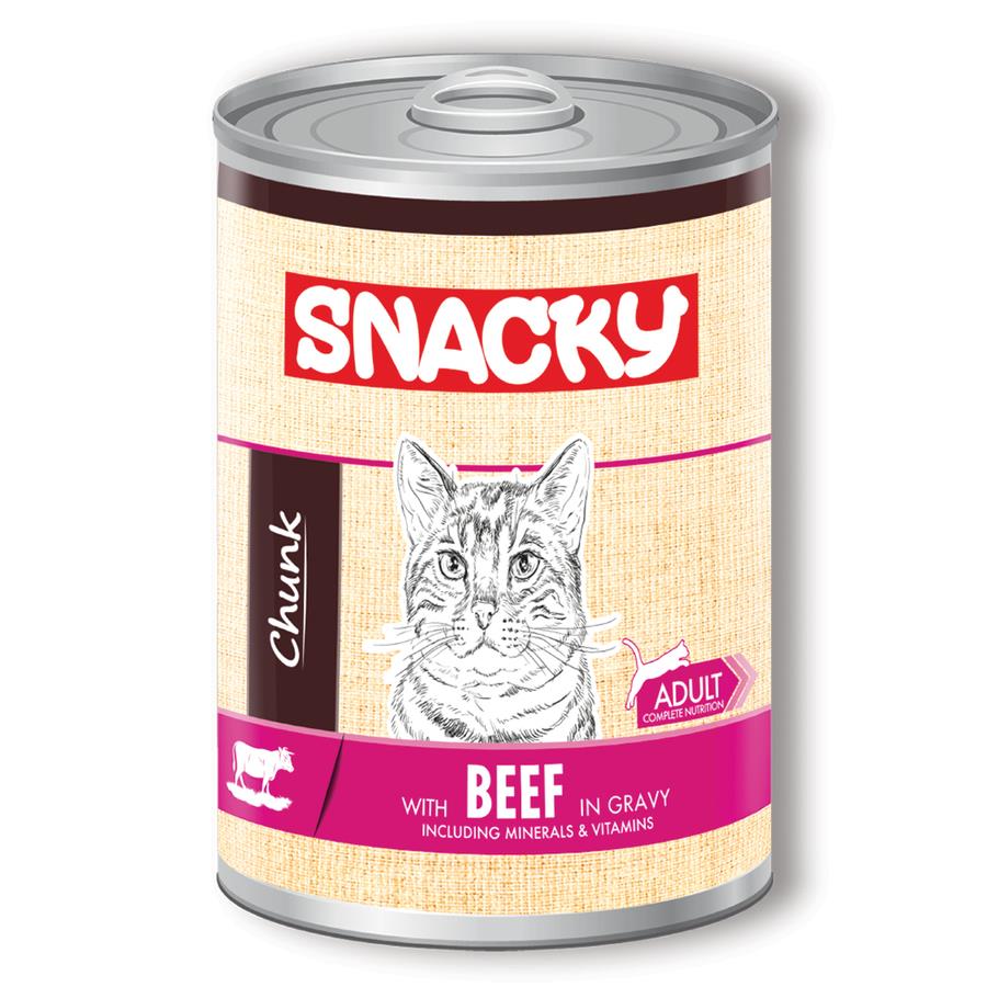 Snacky Chunk Sığır Etli Yetişkin Kedi Konserve Yaş Maması 400 Gr