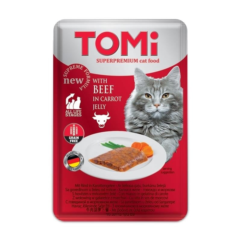 Tomi Dana Etli & Havuçlu Tahılsız Kedi Yaş Mama 100 Gr
