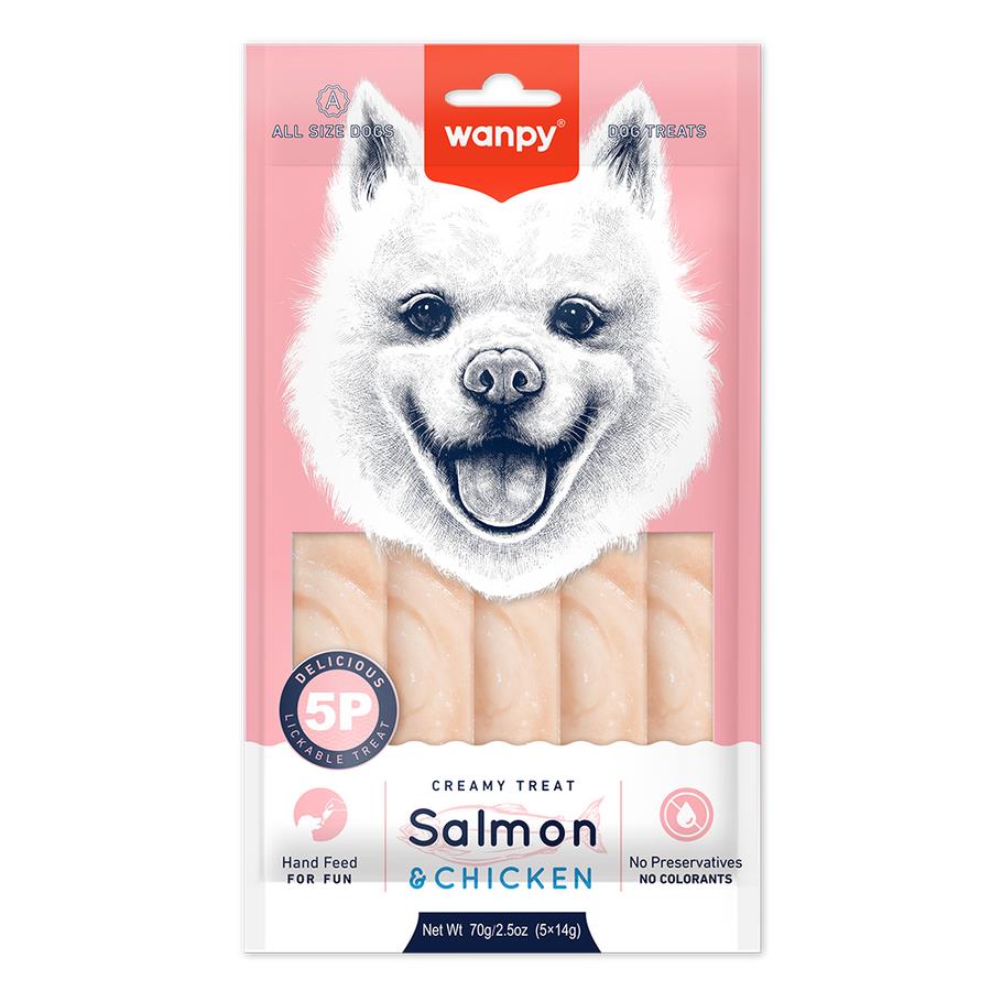 Wanpy Somonlu & Tavuklu Krema Köpek Ödülü 5x14 Gr