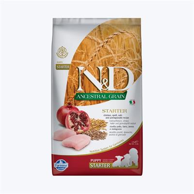 N&D Ancestral Grain Puppy Starter Düşük Tahıllı Tavuklu Narlı Anne ve Yavru Köpek Maması 2.5 Kg