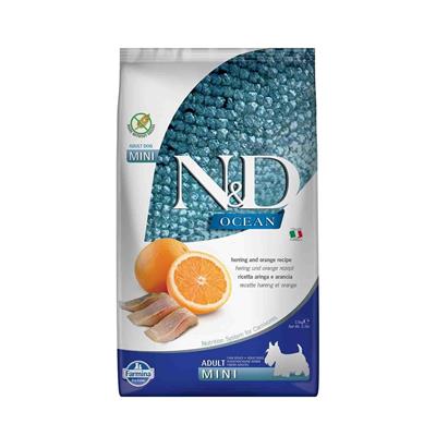 N&D Ocean Mini Tahılsız Ringa Balıklı ve Portakallı Küçük Irk Yetişkin Köpek Maması 2.5 Kg