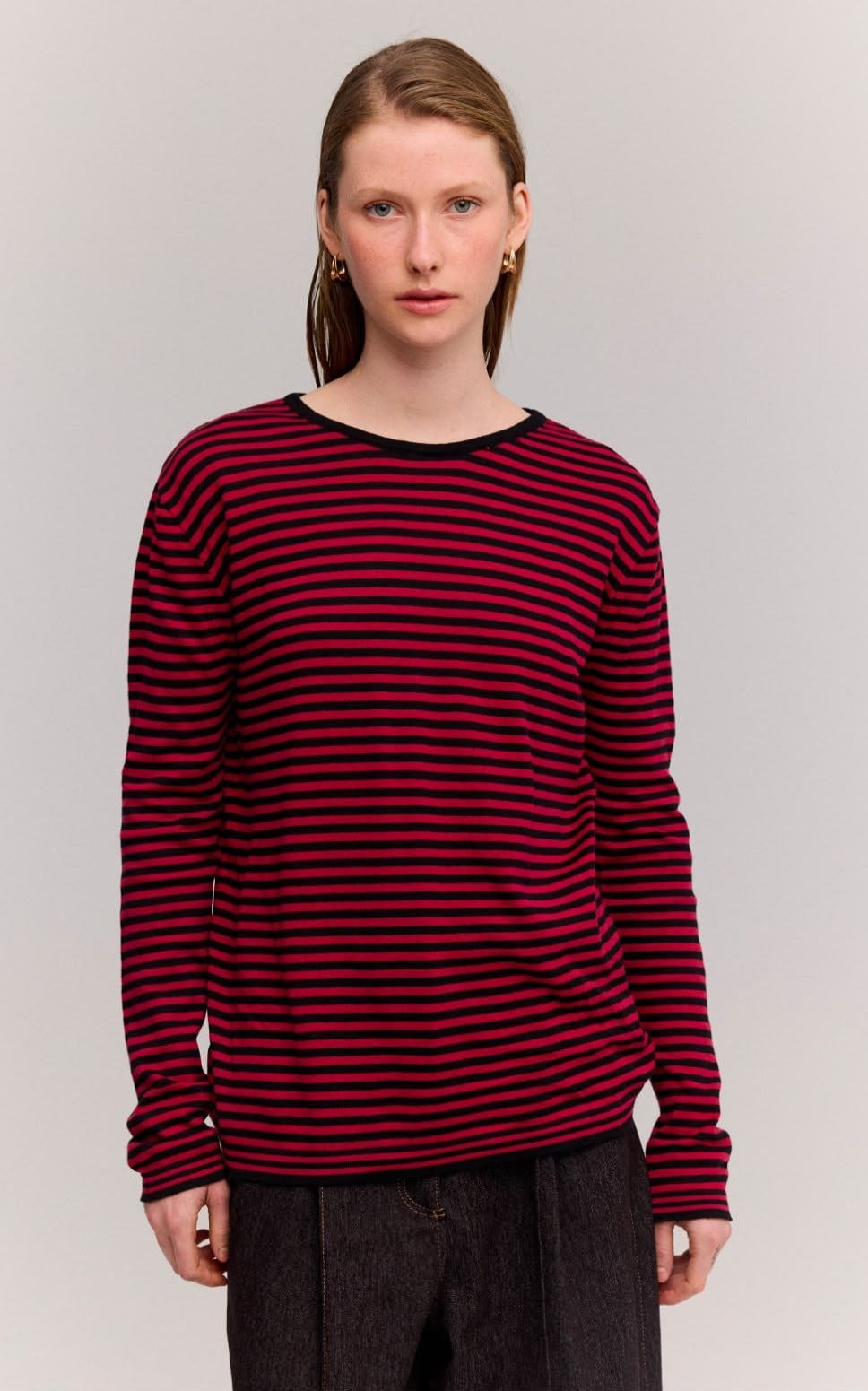 27FW232 YUVARLAK YAKA TRİKO BLUZ BORDO