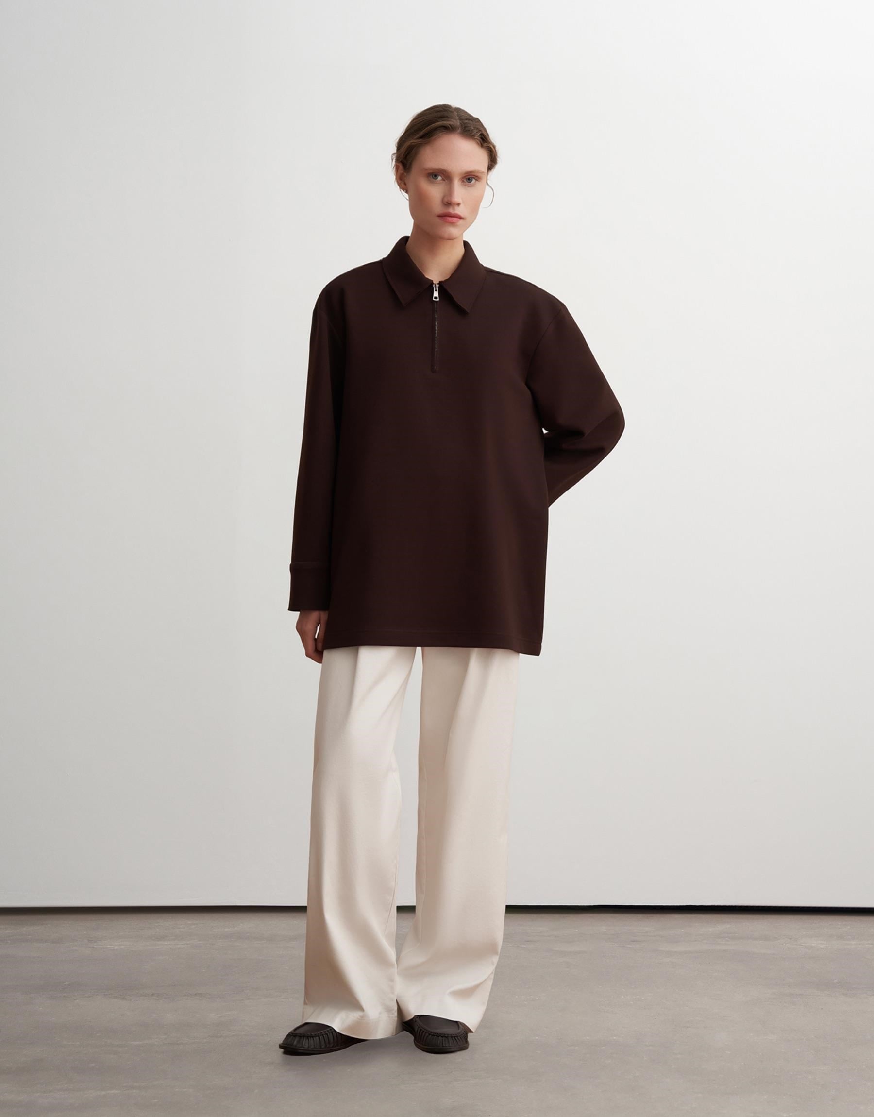 FERMUARLI SWEATSHIRT Kahverengi
