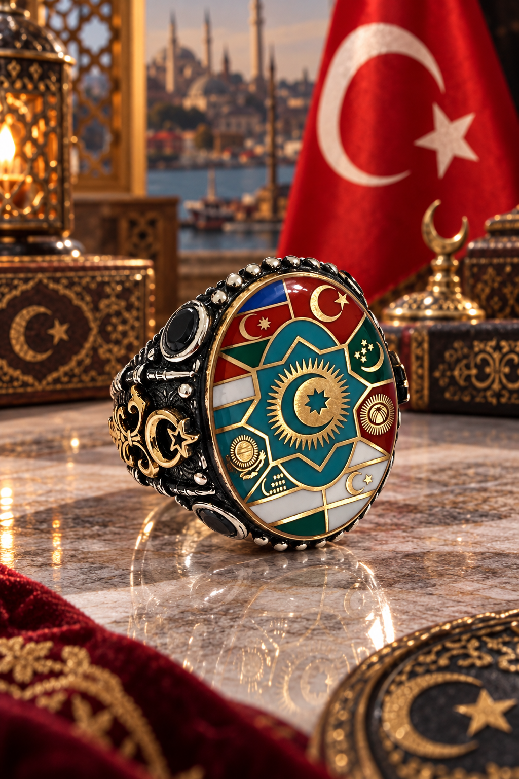 925 AYAR TÜRK DEVLETLERİ TEŞKİLATI ERKEK GÜMÜŞ YÜZÜK