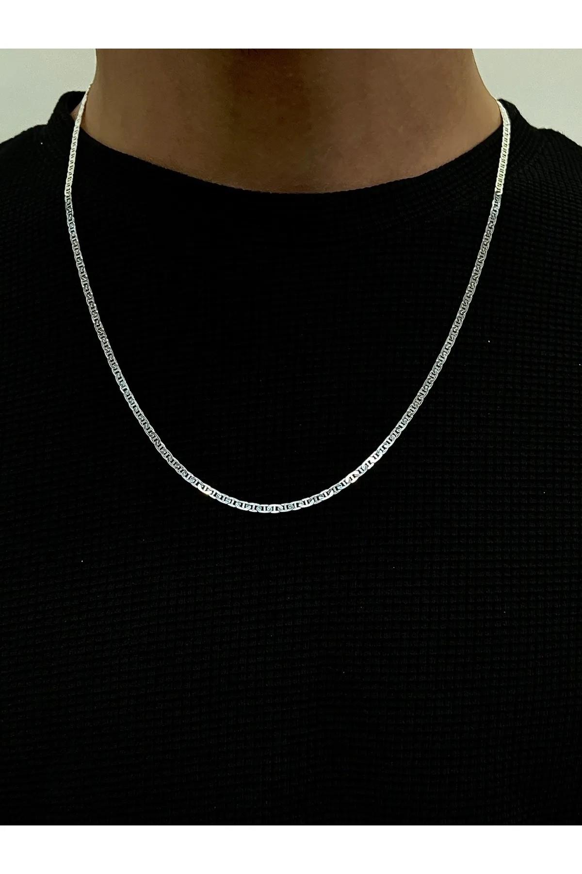 925 AYAR 3 mm BARLI MODEL GÜMÜŞ KOLYE