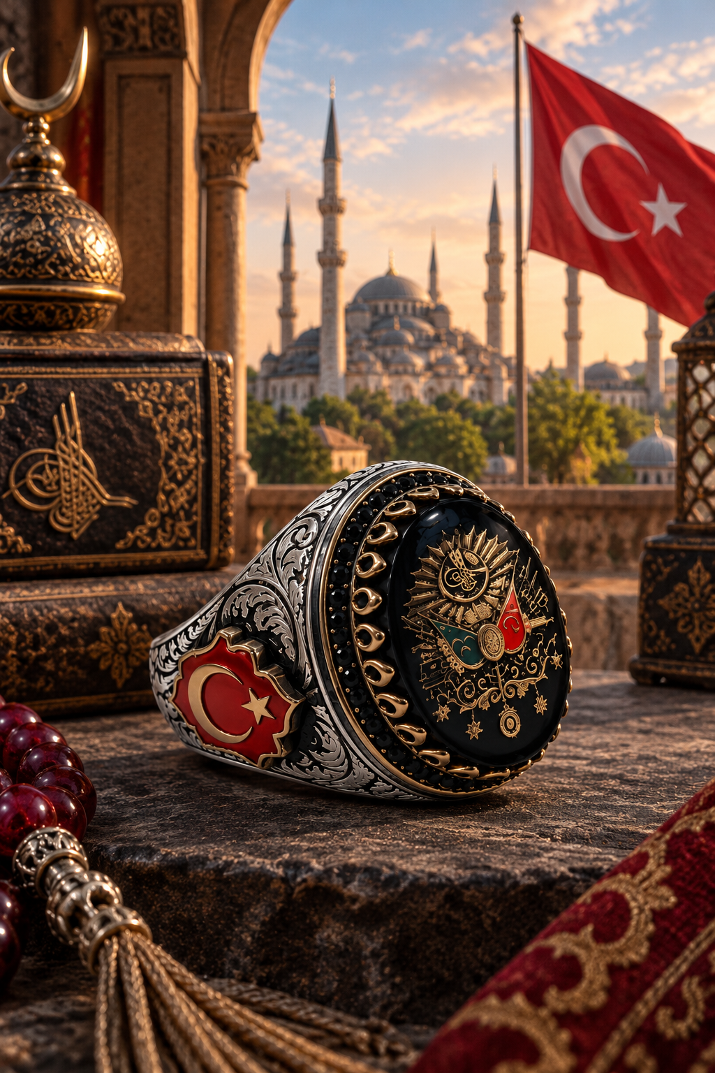 925  AYAR OSMANLI DEVLET ARMALI ERKEK GÜMÜŞ YÜZÜK