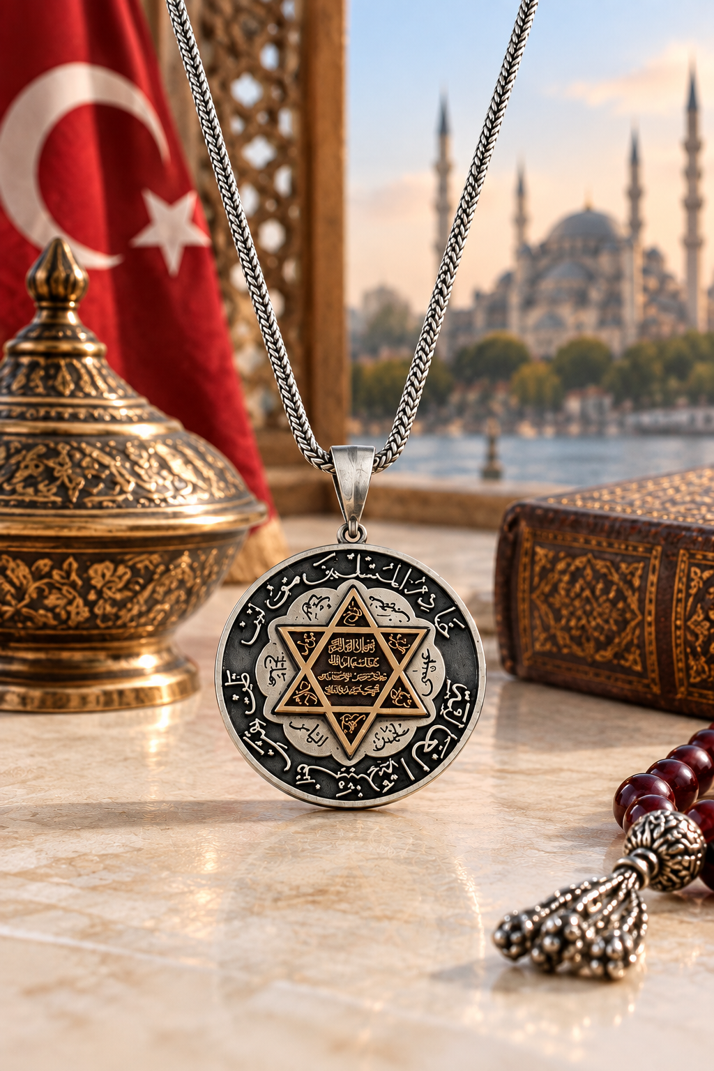 925 AYAR SÜLEYMAN MÜHRÜ GÜMÜŞ KOLYE
