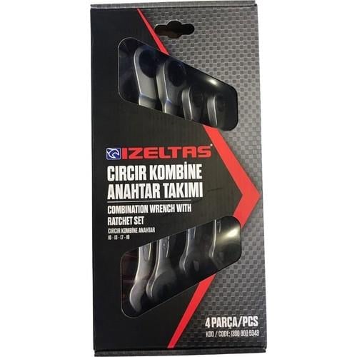 İzeltaş 4 Parça Cırcır Kombine Anahtar Takımı 10x13x17x19