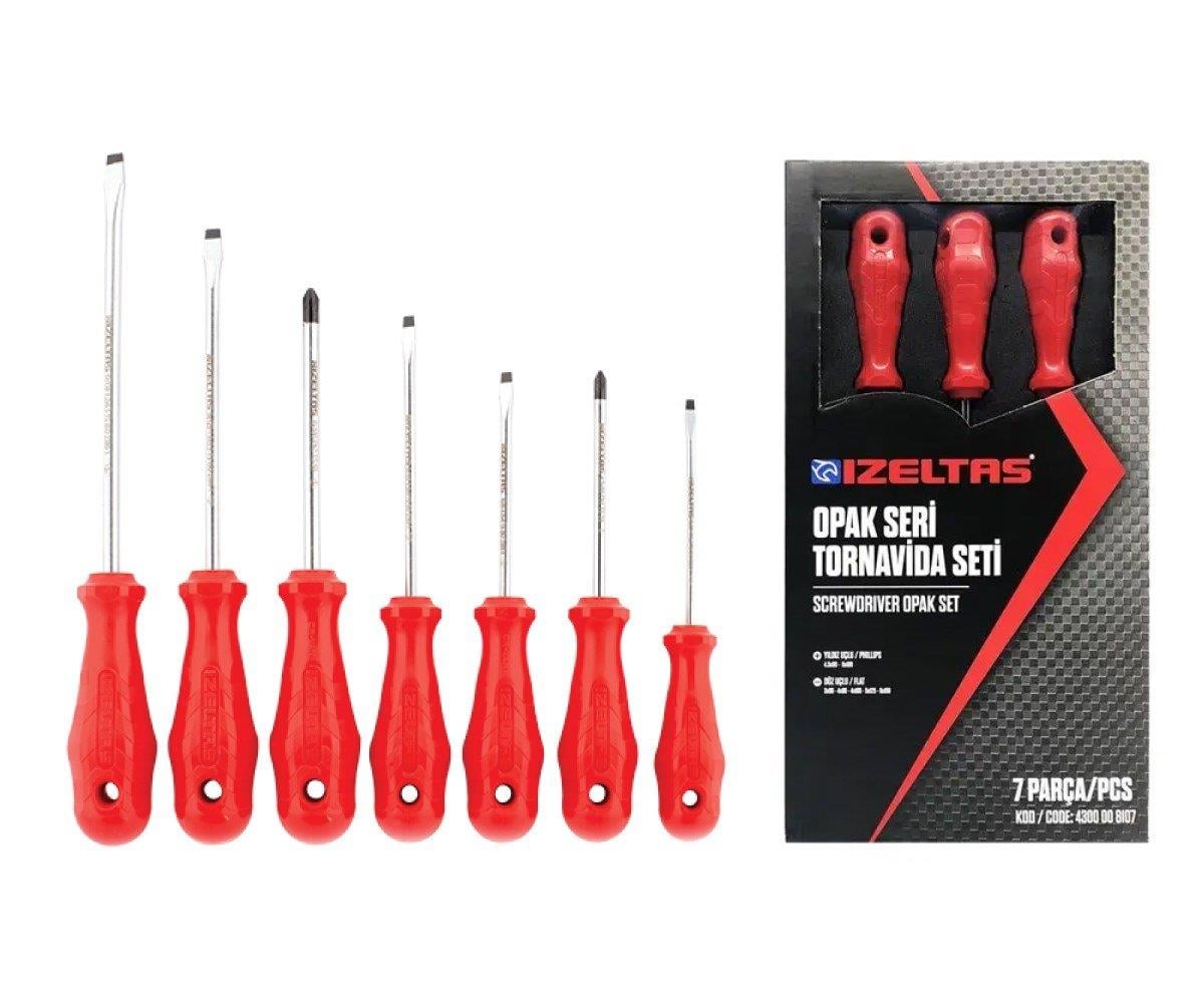 İzeltaş Opak Seri Tornavida Seti 7 Parça 