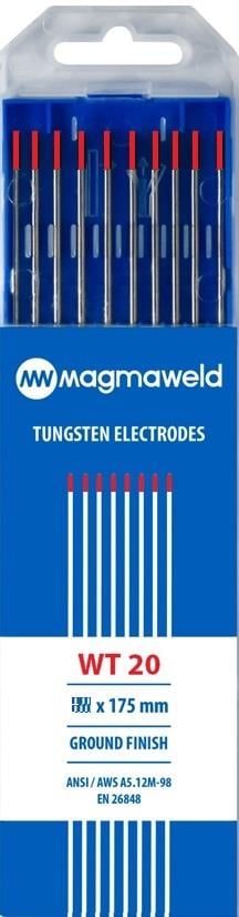 Magmaweld Tungsten Elektrod Kırmızı (WT-20)-1.6 X 175 MM (1 Kutu)