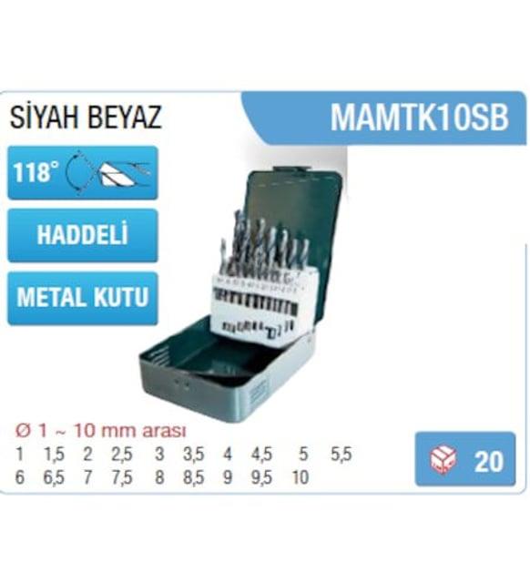 Maier 19 Parça Siyah Beyaz Metal Matkap Ucu Takımı MAMTK10SB