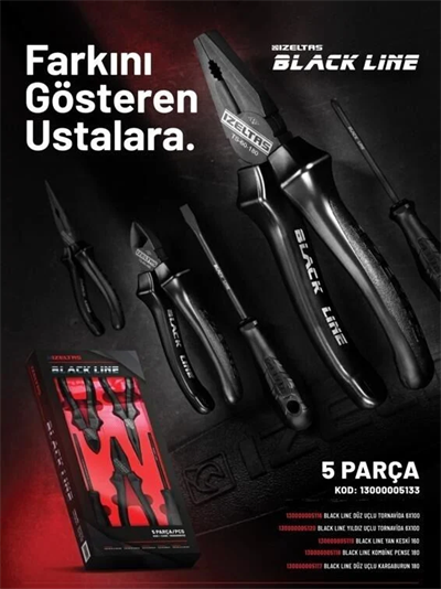 İzeltaş 1300 5 Parça Black Line El Aleti Seti