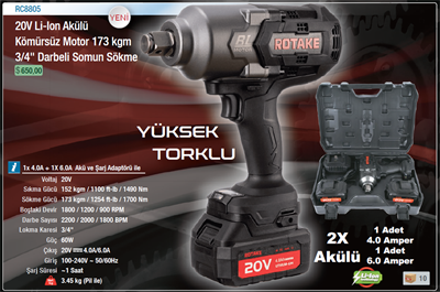 Rotake  Akülü Somun Sökme 3/4