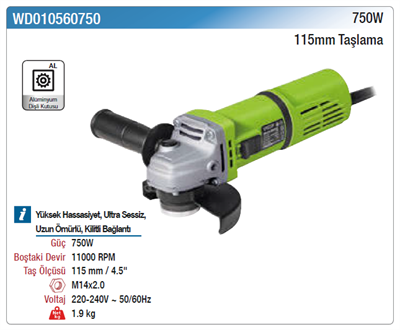 Vido Elektrikli Avuç  Taşlama 750W 115mm WD010560750
