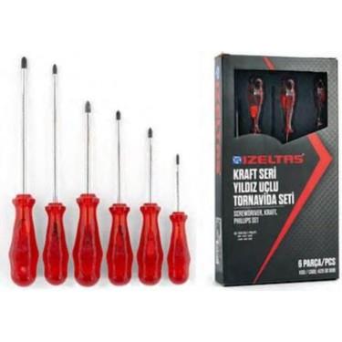 İzeltaş 6 Parça Kraft Seri Yıldız Tornavida Seti