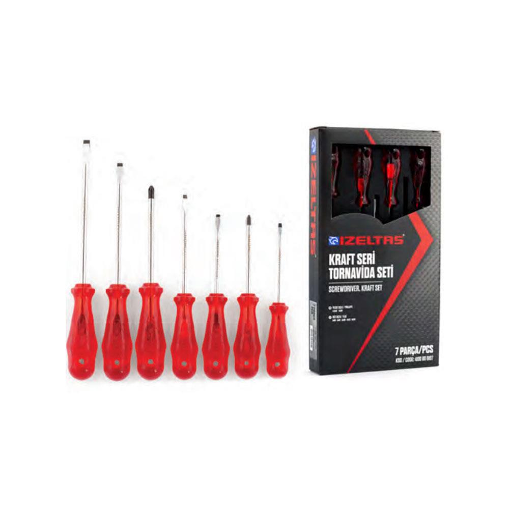 İzeltaş 7 Parça Kraft Seri Tornavida Seti