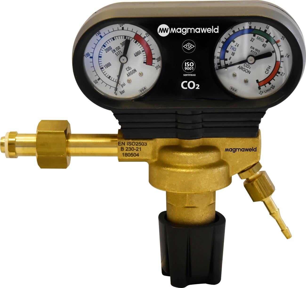 Magmaweld Co2 Basınç Regülatörü W21,8x1/14'' Alttan Ayarlı 7020001005