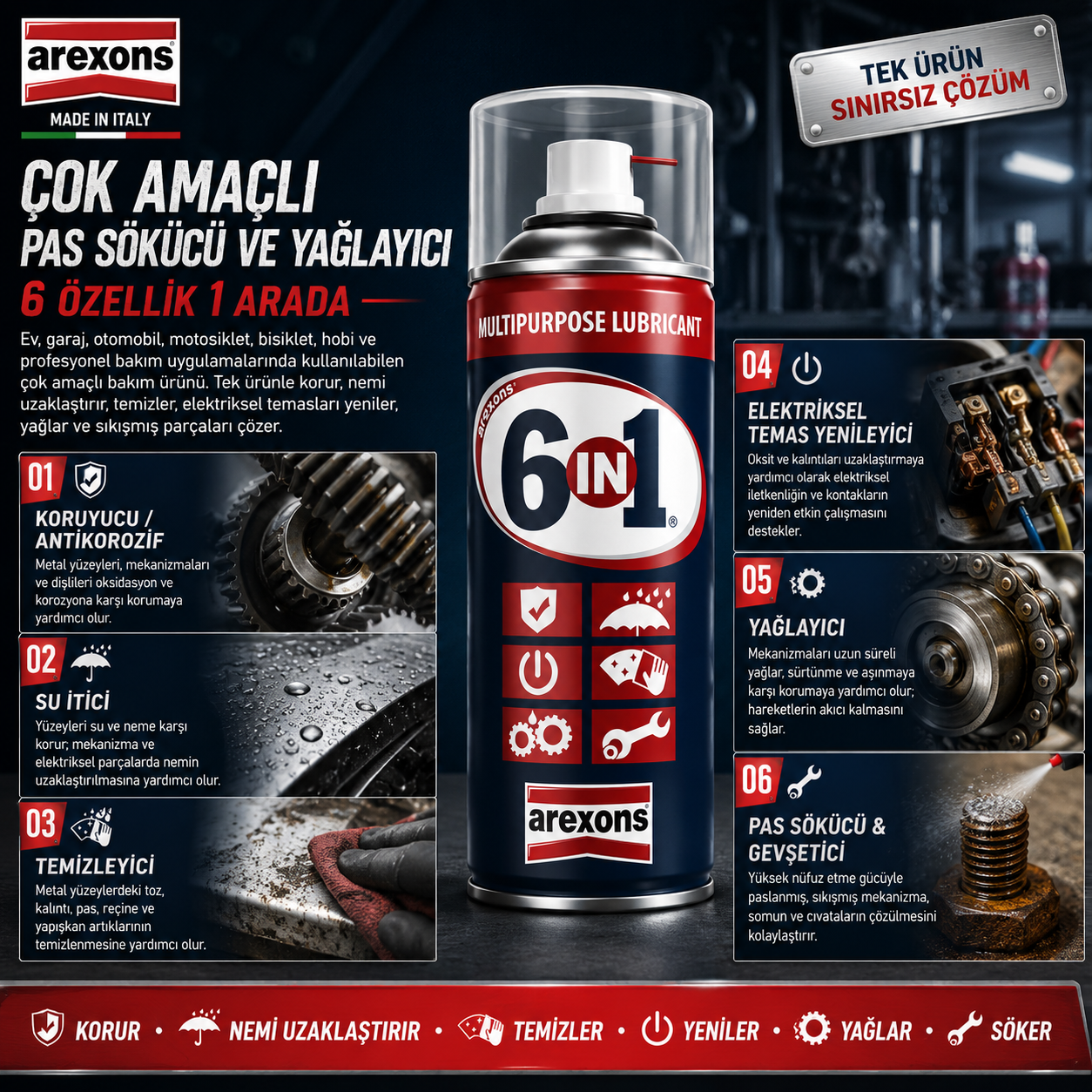 6in1 Pas Sökücü ve Yağlayıcı 200 ml