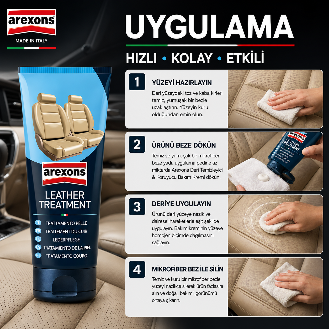 Arexons Deri Bakım ve Koruma Sütü 200 ML