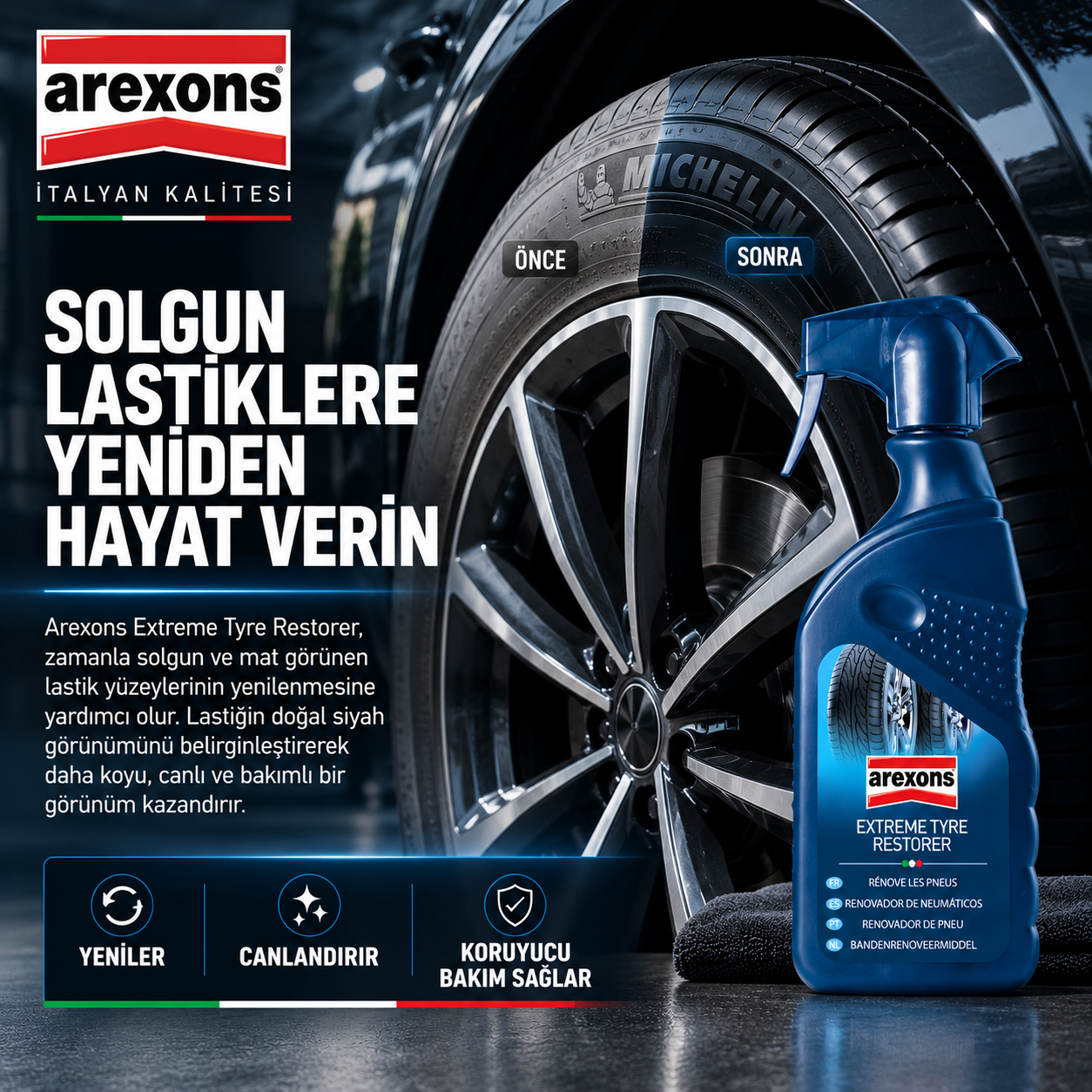 Arexons Extreme Lastik Yenile. Koru. Sprey 400 ml