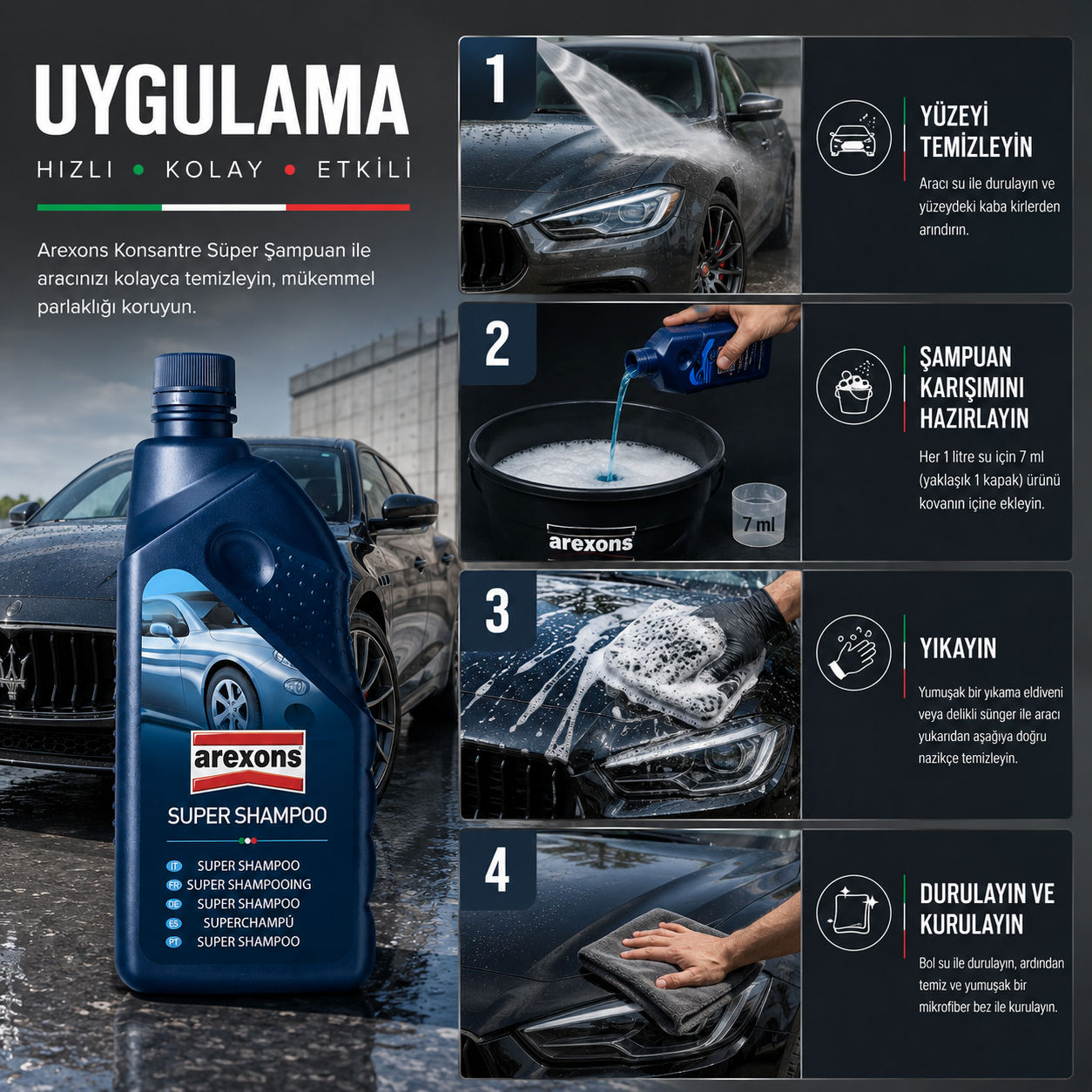 Arexons Konsantre Süper Şampuan 1 Lt