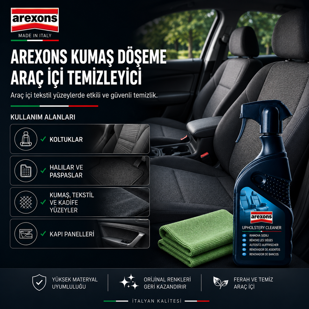 Arexons Kumaş Döşeme Araç Içi Temizleyici Köpük 40