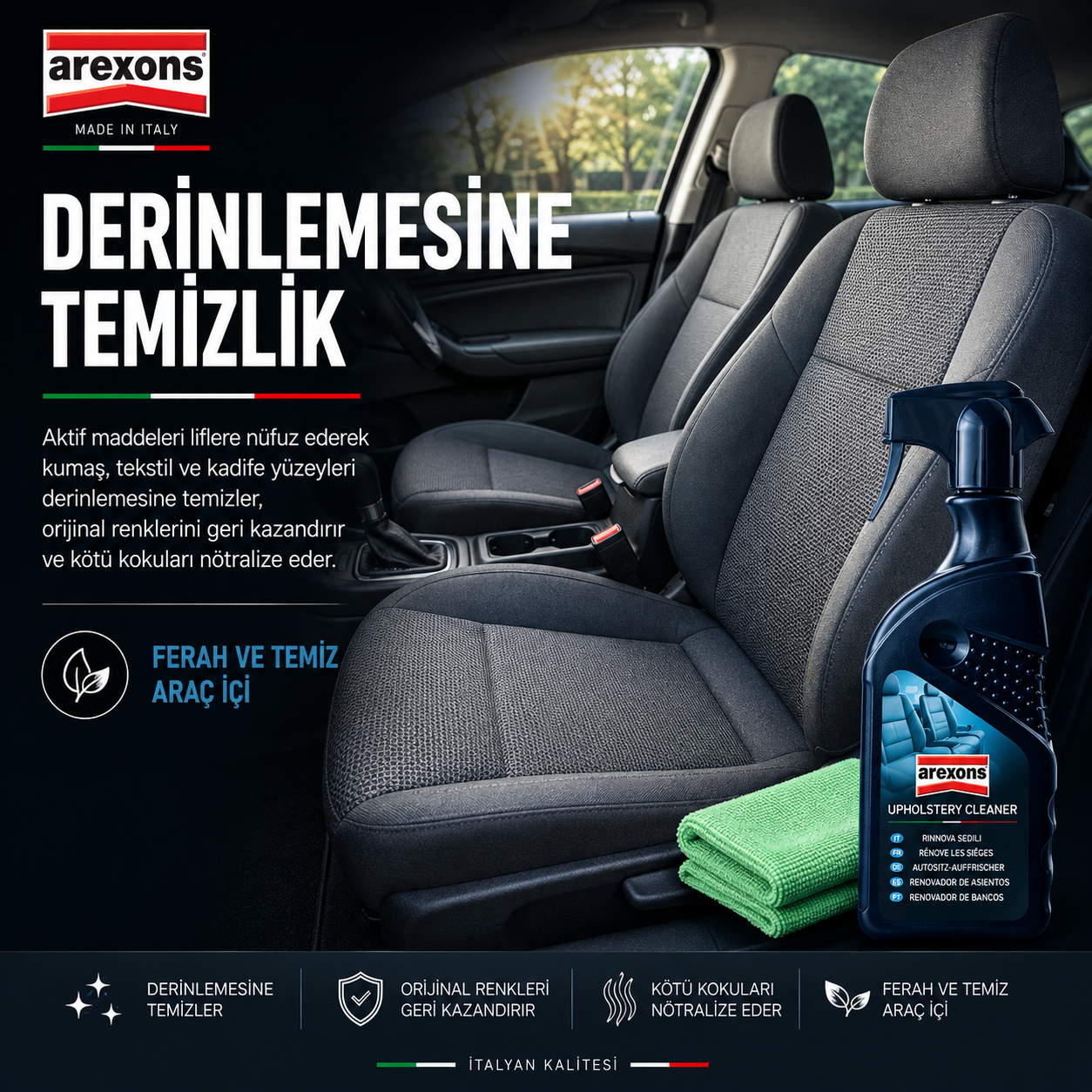 Arexons Kumaş Döşeme Araç Içi Temizleyici Köpük 40