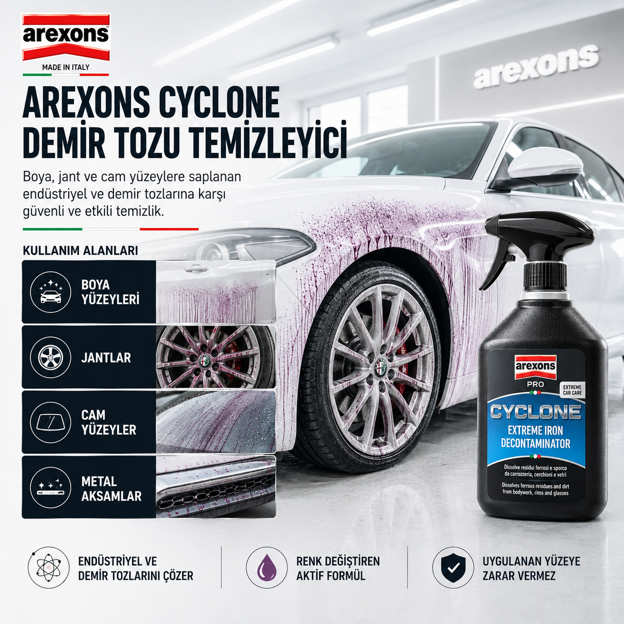 Arexons Pro Cyclone Demir Tozu Temizleyici 500 ml
